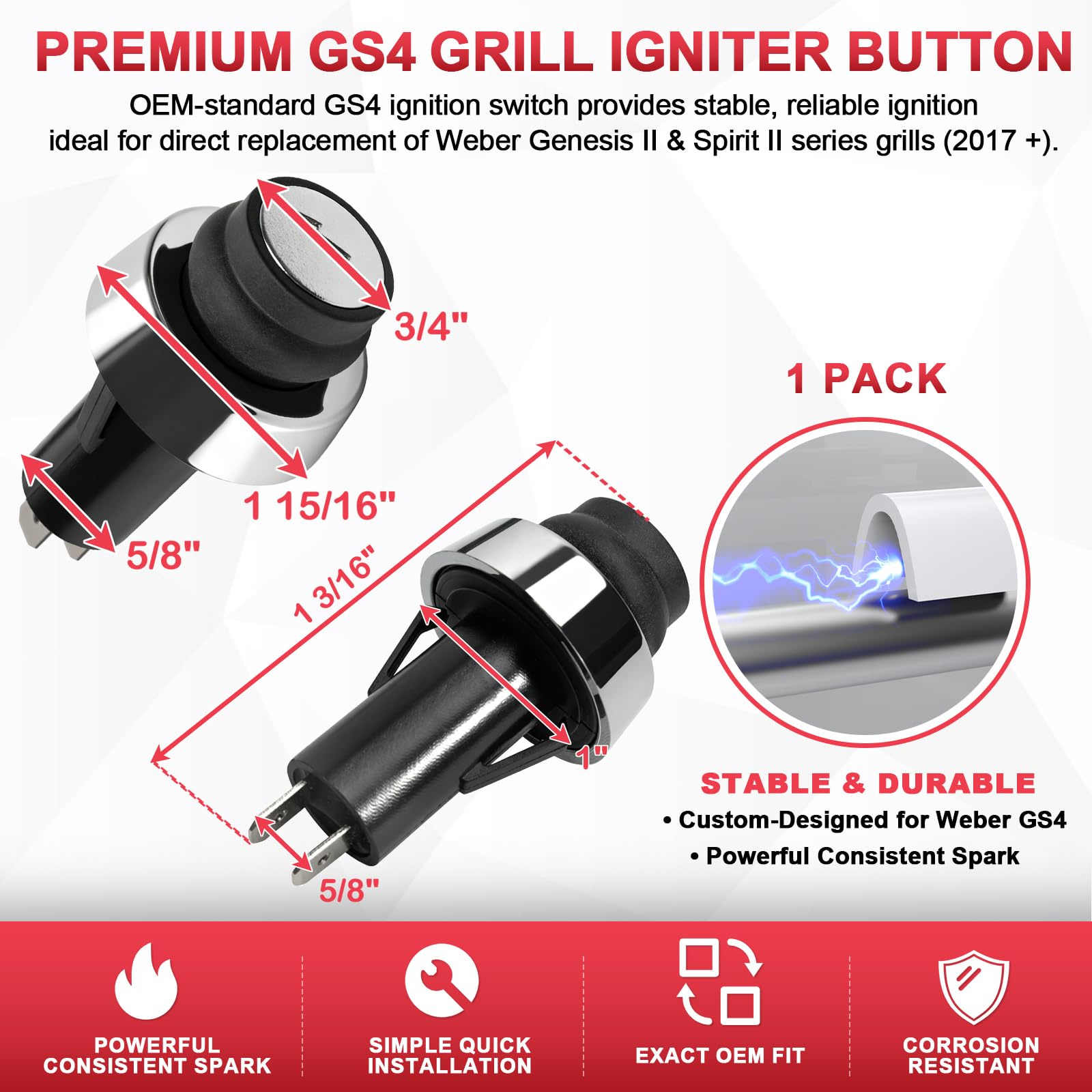 Close-up of DcYourHome Igniter Switch showing rubber material