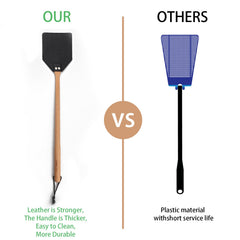 Close-up of DEBETOOL Fly Swatter handle and leather design