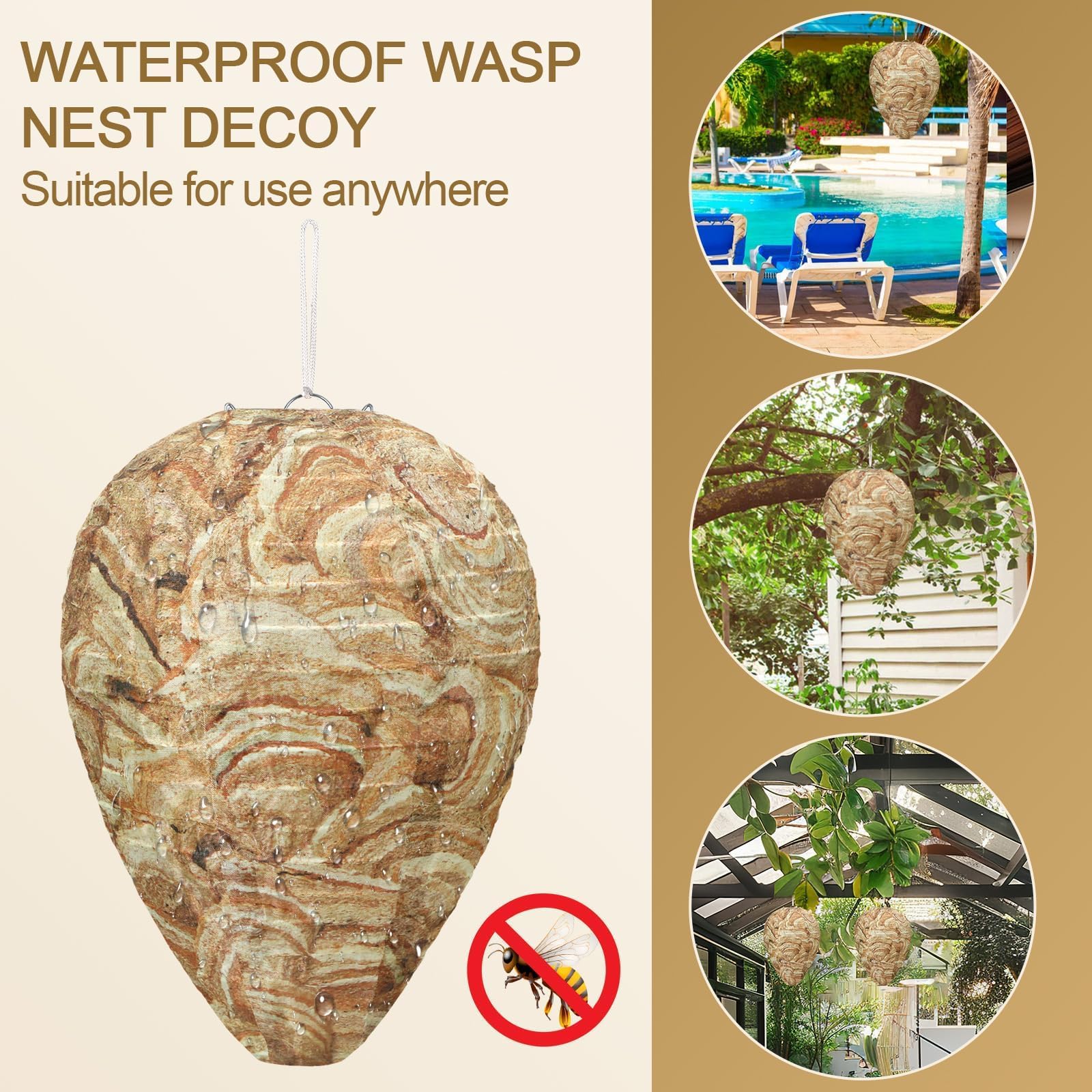 Close-up of DECYOOL Wasp Nest Decoy waterproof material