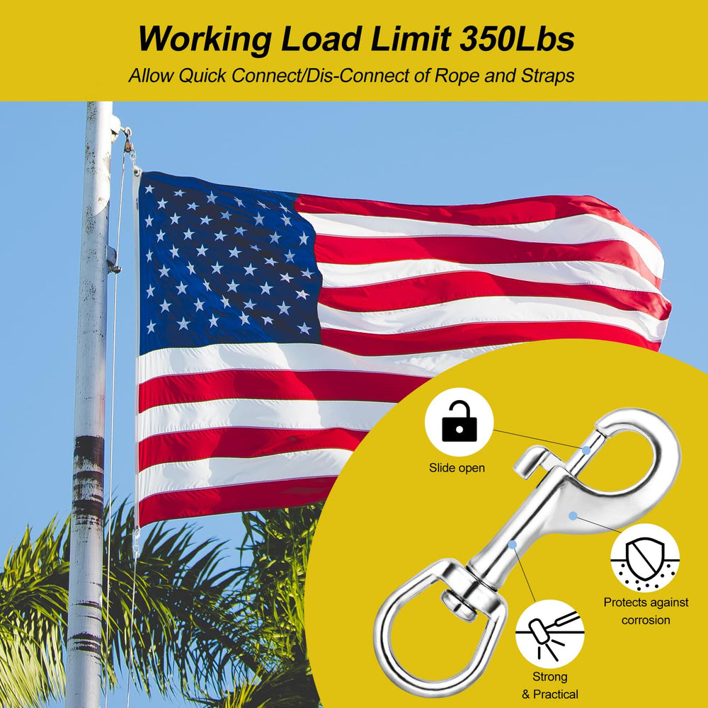 Close-up of DELSWIN Flag Clip with 360-degree swivel