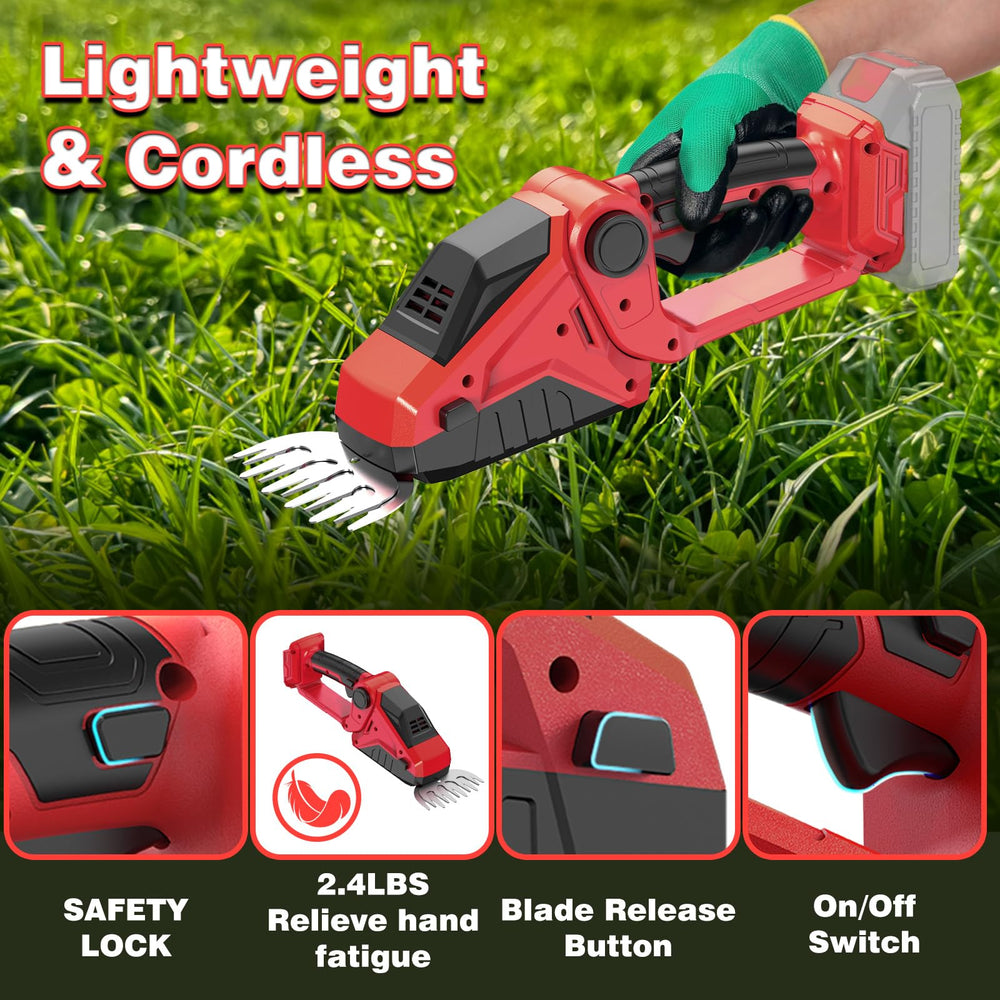 Close-up of DEVTBLUN hedge trimmer blades