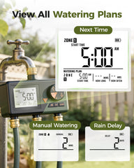 Close-up of Diivoo Brass 3 Zone Sprinkler Timer showing brass inlets