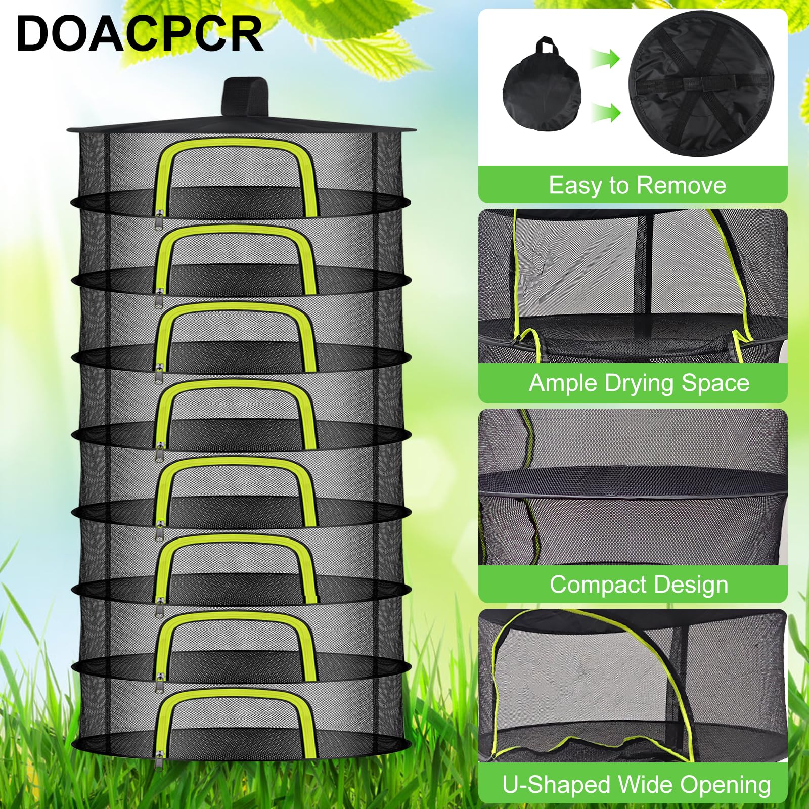 Close-up of Doacpr 8-Layer Drying Rack zipper