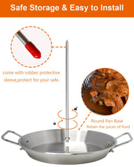 Close-up of DOLAMOTY skewer pan with stainless steel finish