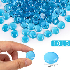 Close-up of DomeStar blue fire glass beads