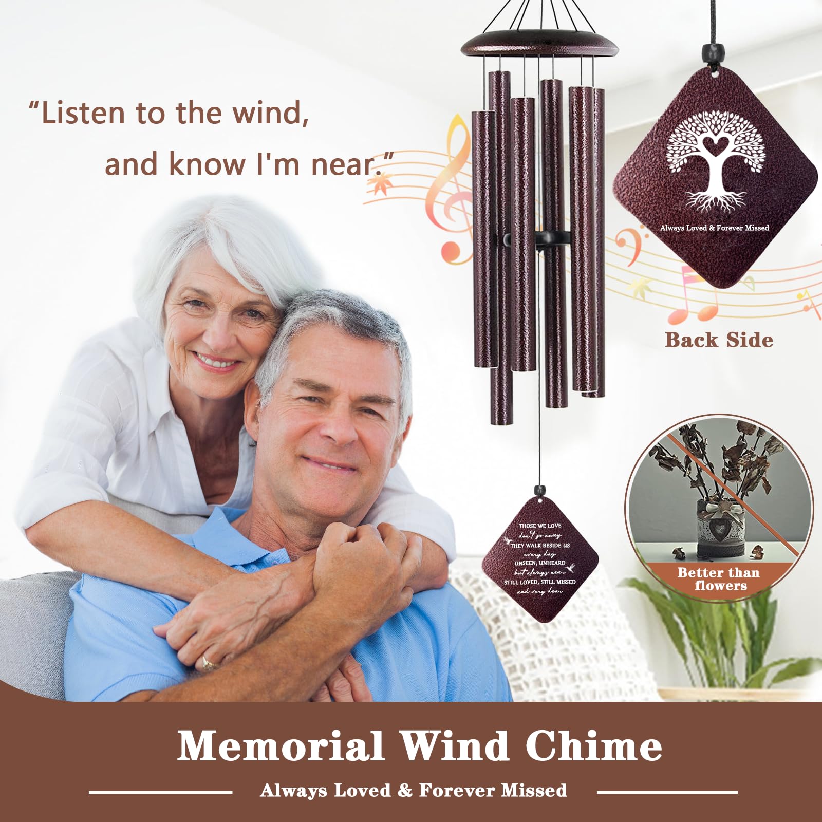 Close-up of Doopeer wind chimes aluminum tubes
