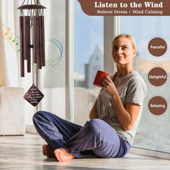 Close-up of Doopeer wind chimes showing bronze finish