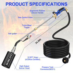 Close-up of DORLOTI propane torch ignition system