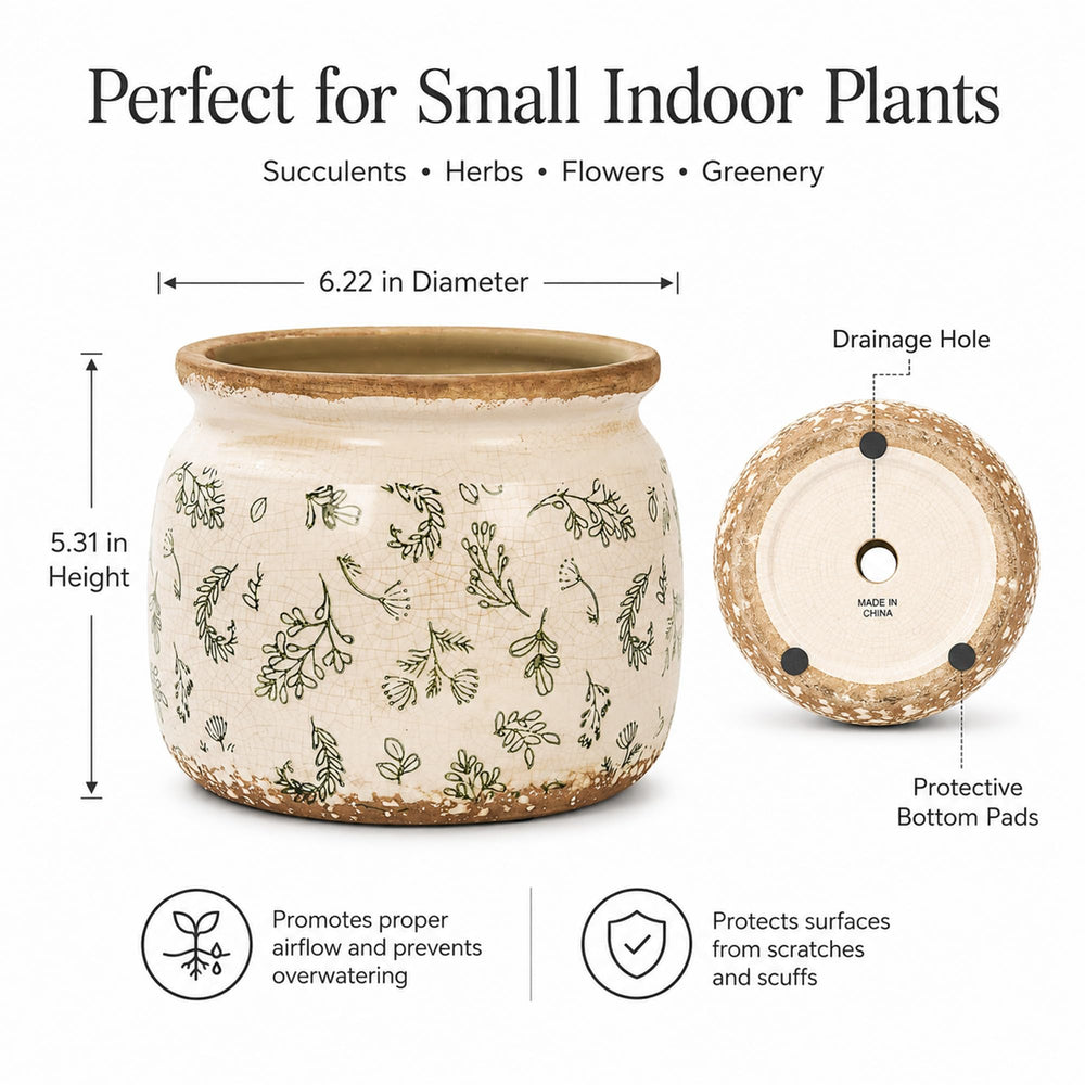 Close-up of Dosayes Ceramic Flower Pot's smooth surface