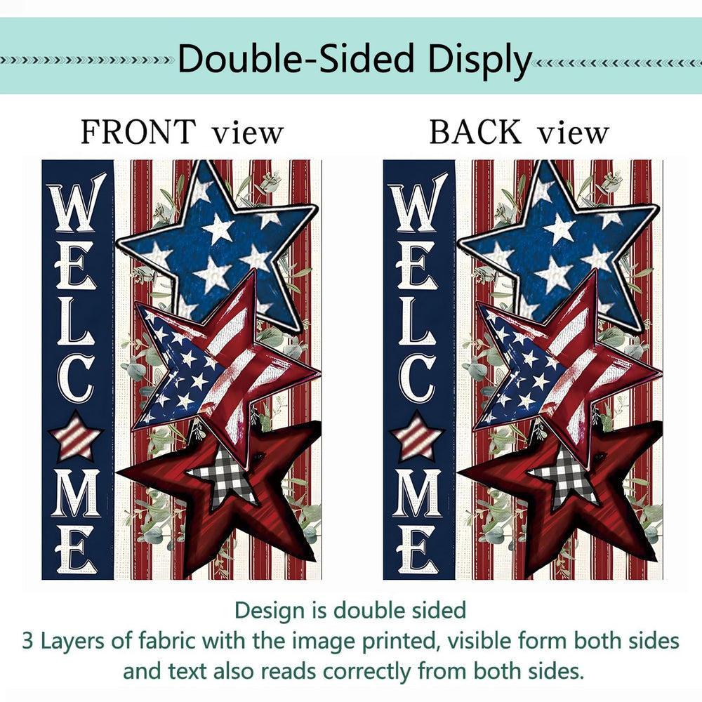 Close-up of double-sided printing on Lumifan garden flags