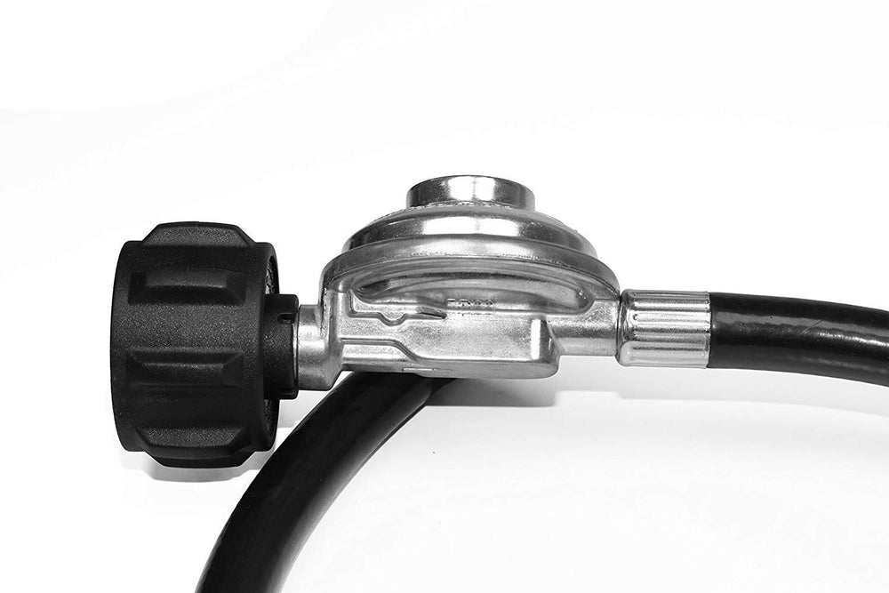 Close-up of DOZYANT propane regulator safety certification