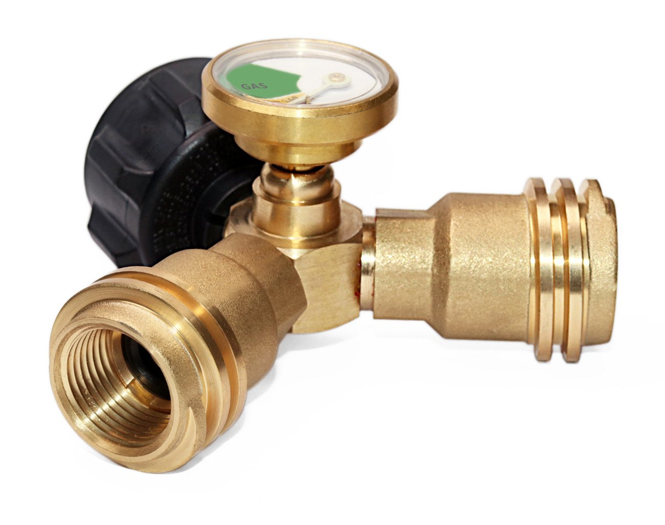 Close-up of DOZYANT propane splitter showing brass material