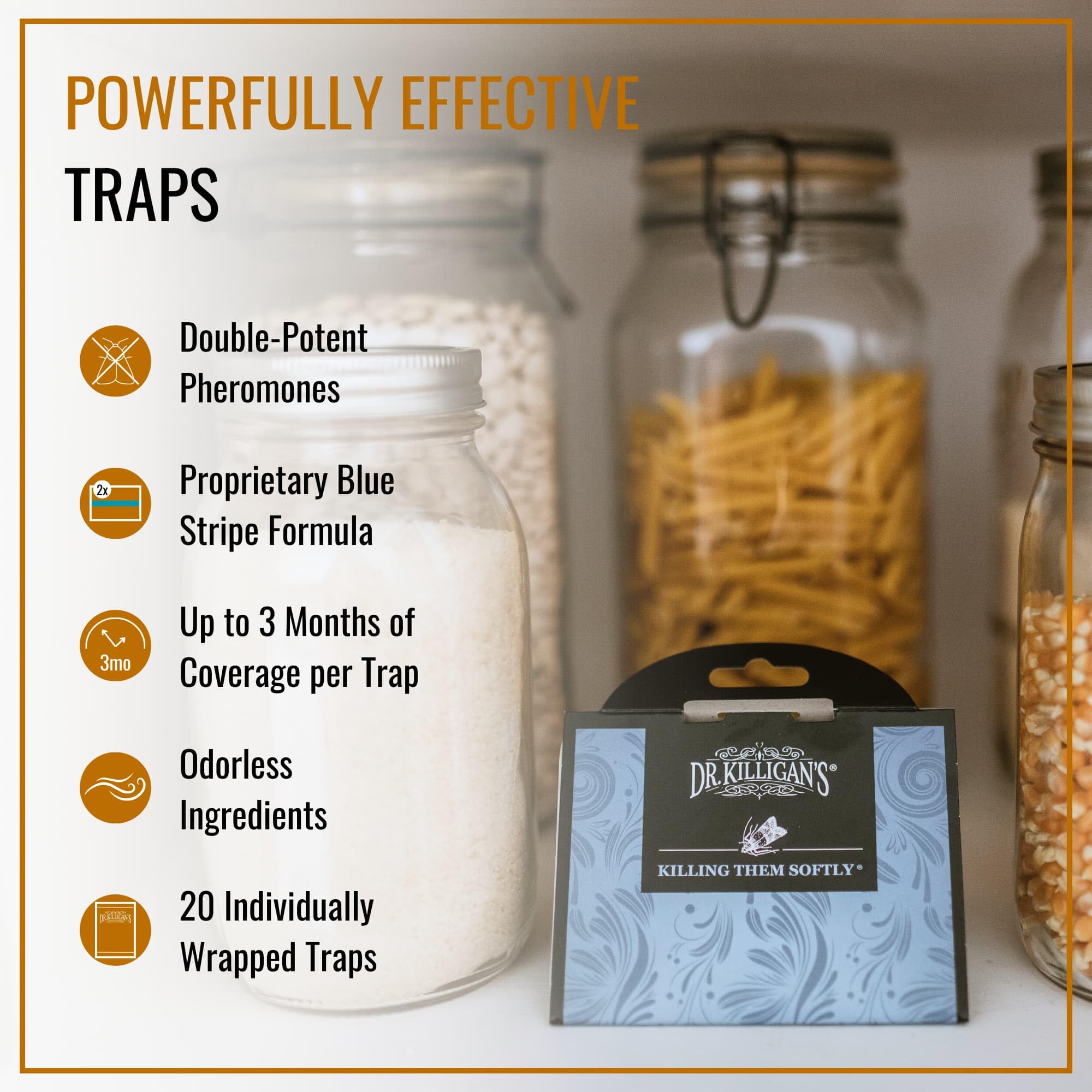 Close-up of Dr. Killigan's Pantry Moth Trap showing pheromone technology