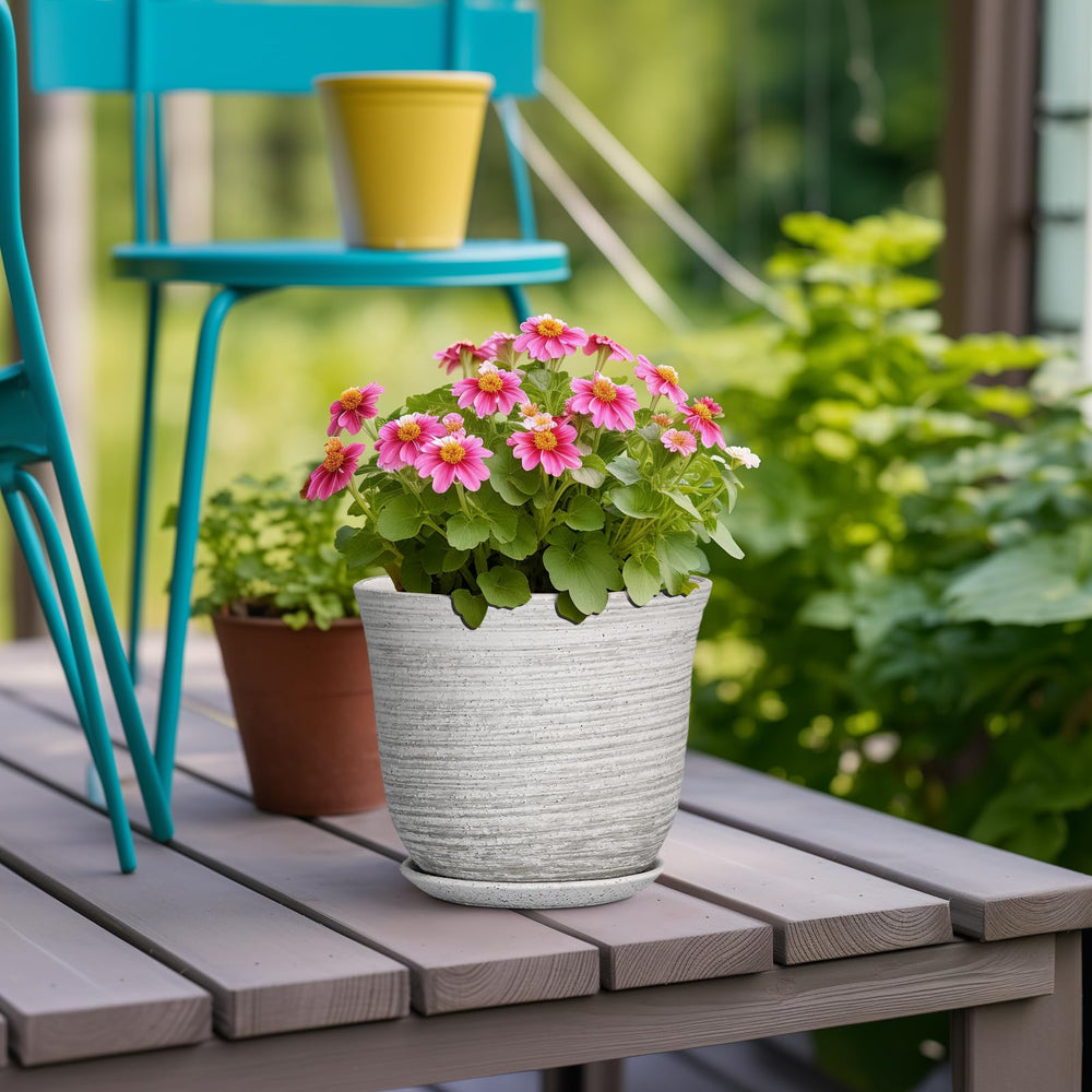 Close-up of drainage hole in SUNPOTFOR Ceramic Plant Pot