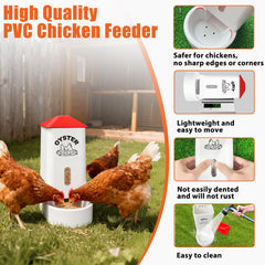 Close-up of drainage holes in MJZ Chicken Grit Feeder