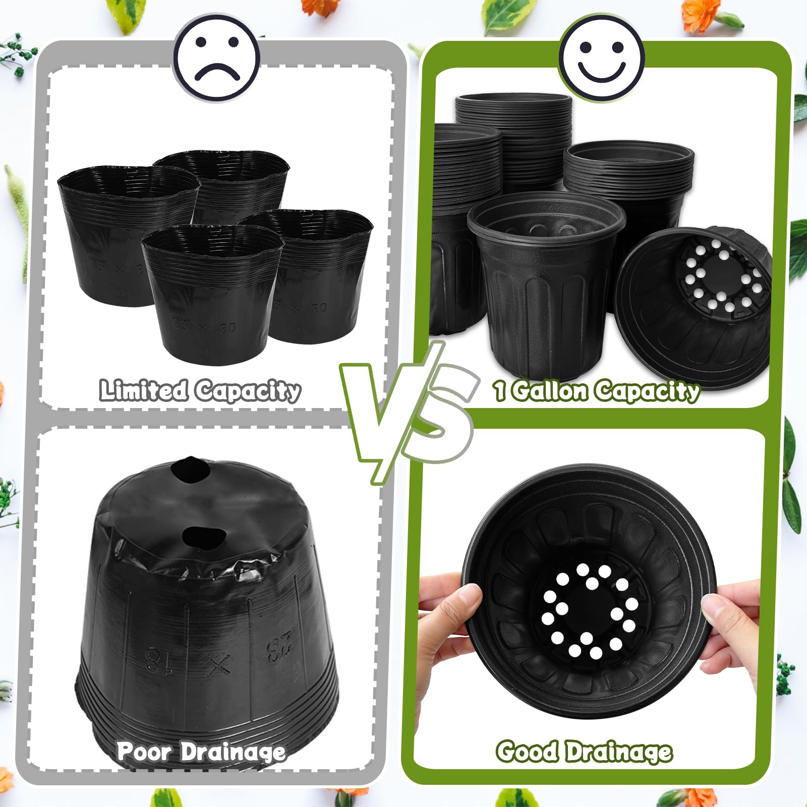 Close-up of drainage holes in OJYUDD plant nursery pot