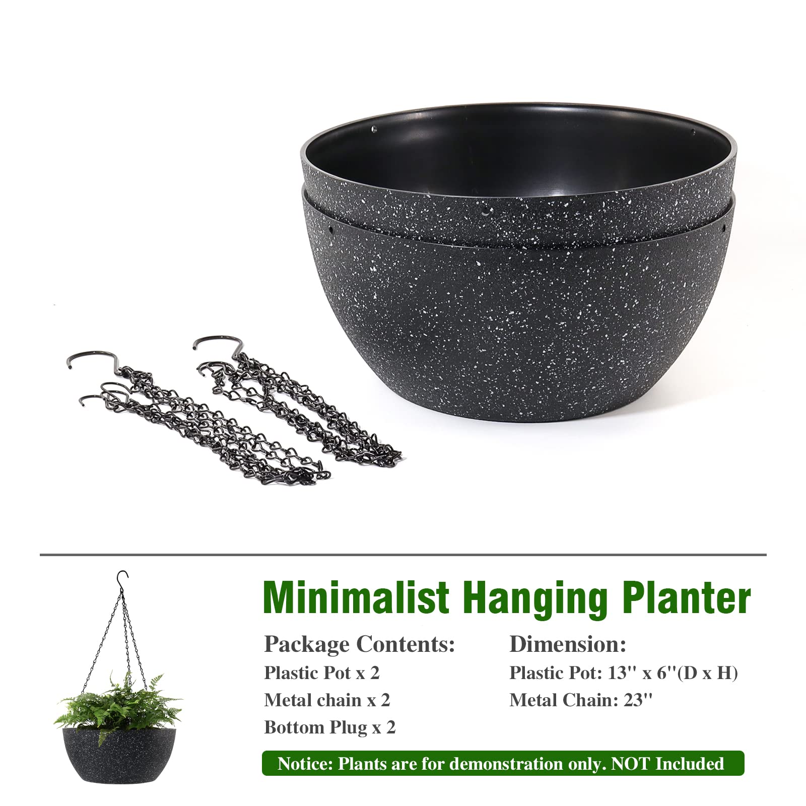 Close-up of drainage holes in WSMKSZ hanging planter