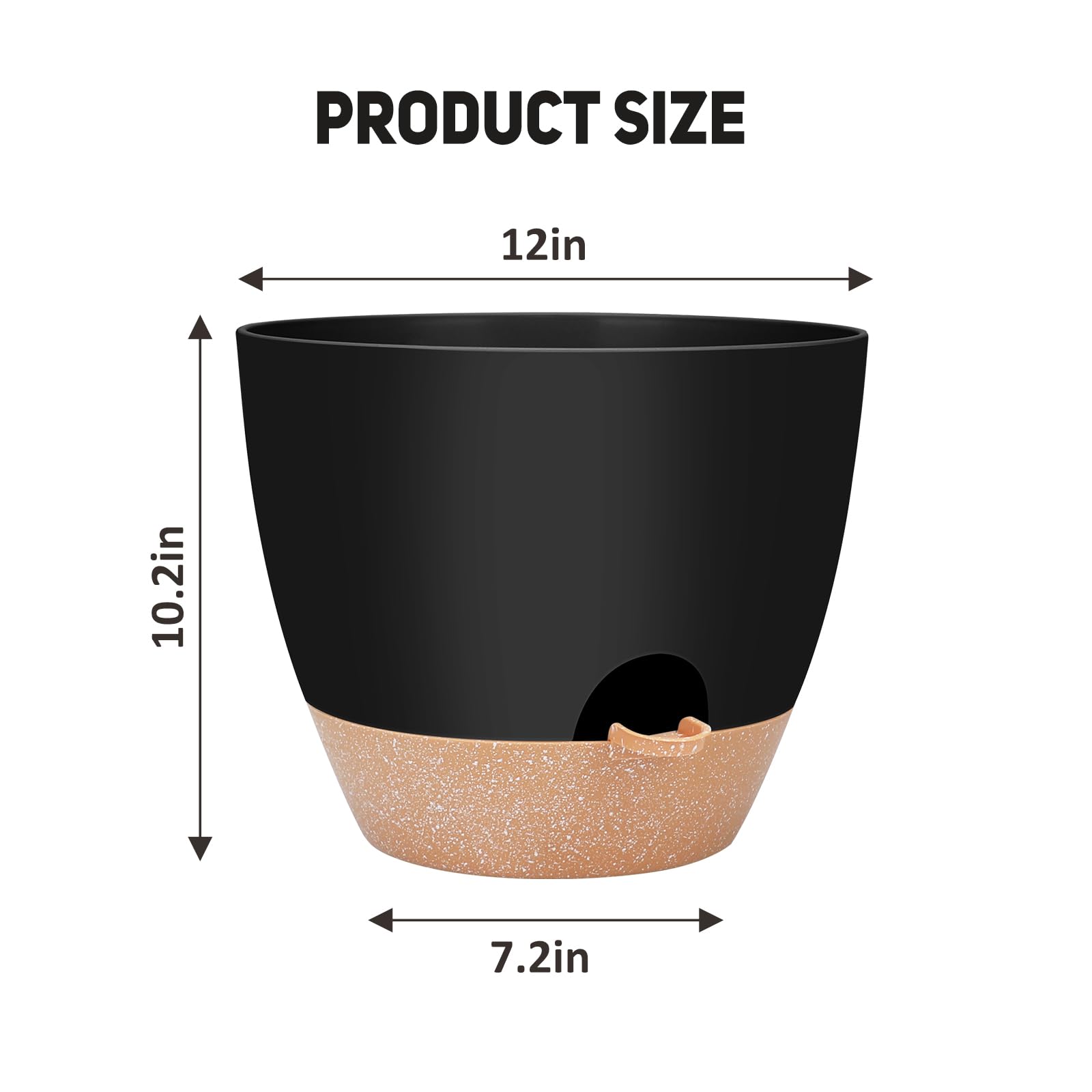 Close-up of drainage holes in YNNICO self watering pot