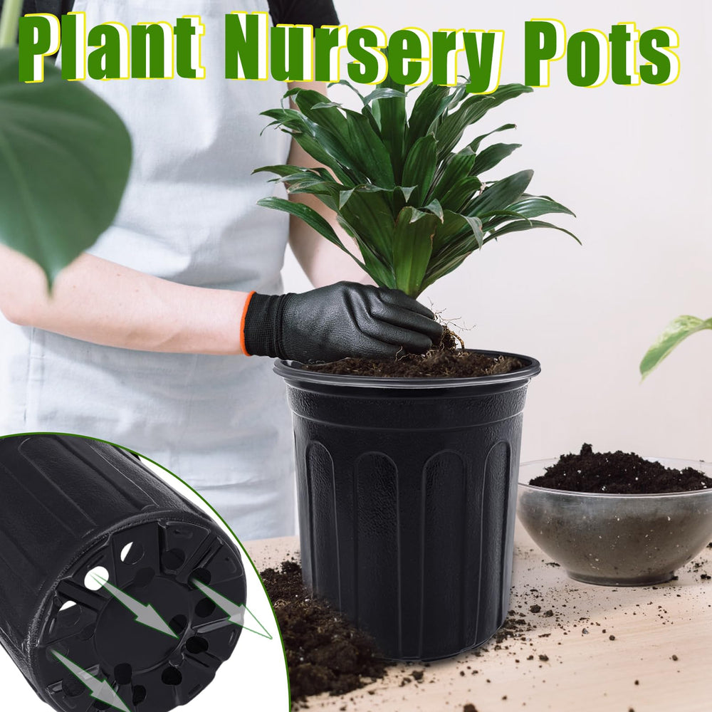 Close-up of drainage holes on Anyumocz nursery pots