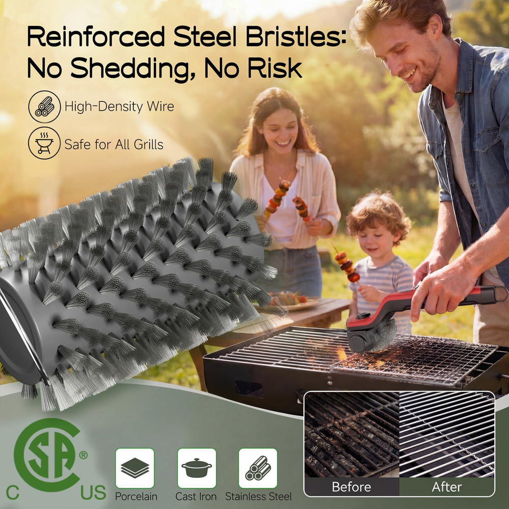 Close-up of drayvorx grill brush bristles