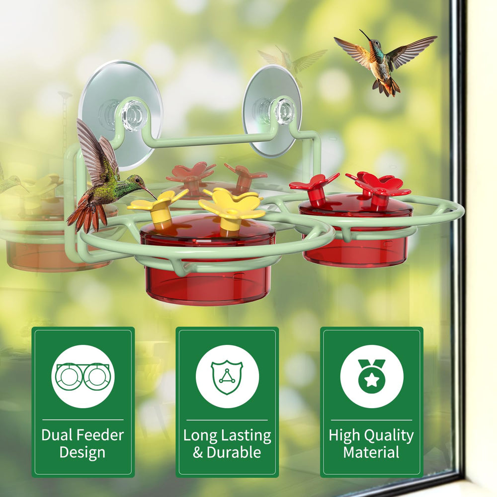 Close-up of Dreamdrawer hummingbird feeder's feeding ports