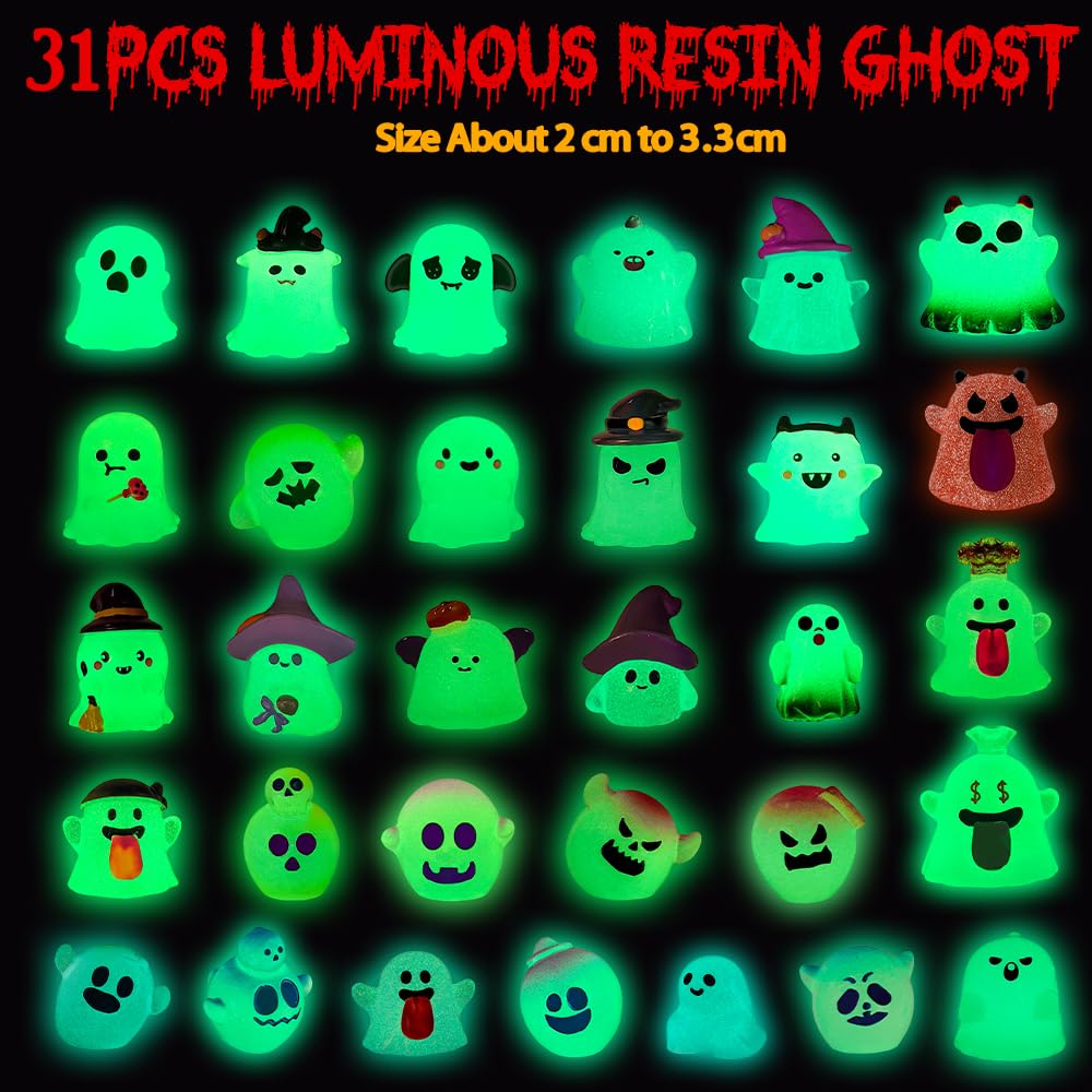 Close-up of DULEFUN glow in the dark ghost figurine