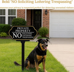Close-up of DXSIGN No Trespassing Sign UV-printed design