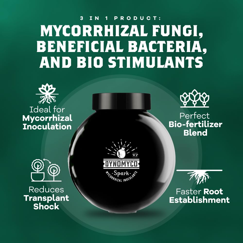 Close-up of DYNOMYCO mycorrhizal fungi powder