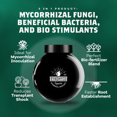 Close-up of DYNOMYCO mycorrhizal fungi powder
