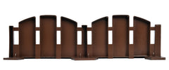 Close-up of EasyFlex 4.5-inch tall brown Adirondack wood-look edging