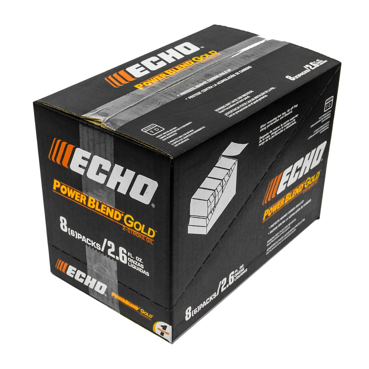 Close-up of ECHO 2-Stroke Engine Oil bottle label