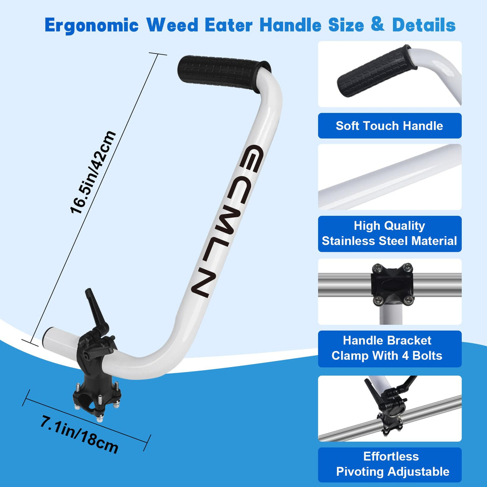 Close-up of Ecmln ergonomic weed eater handle