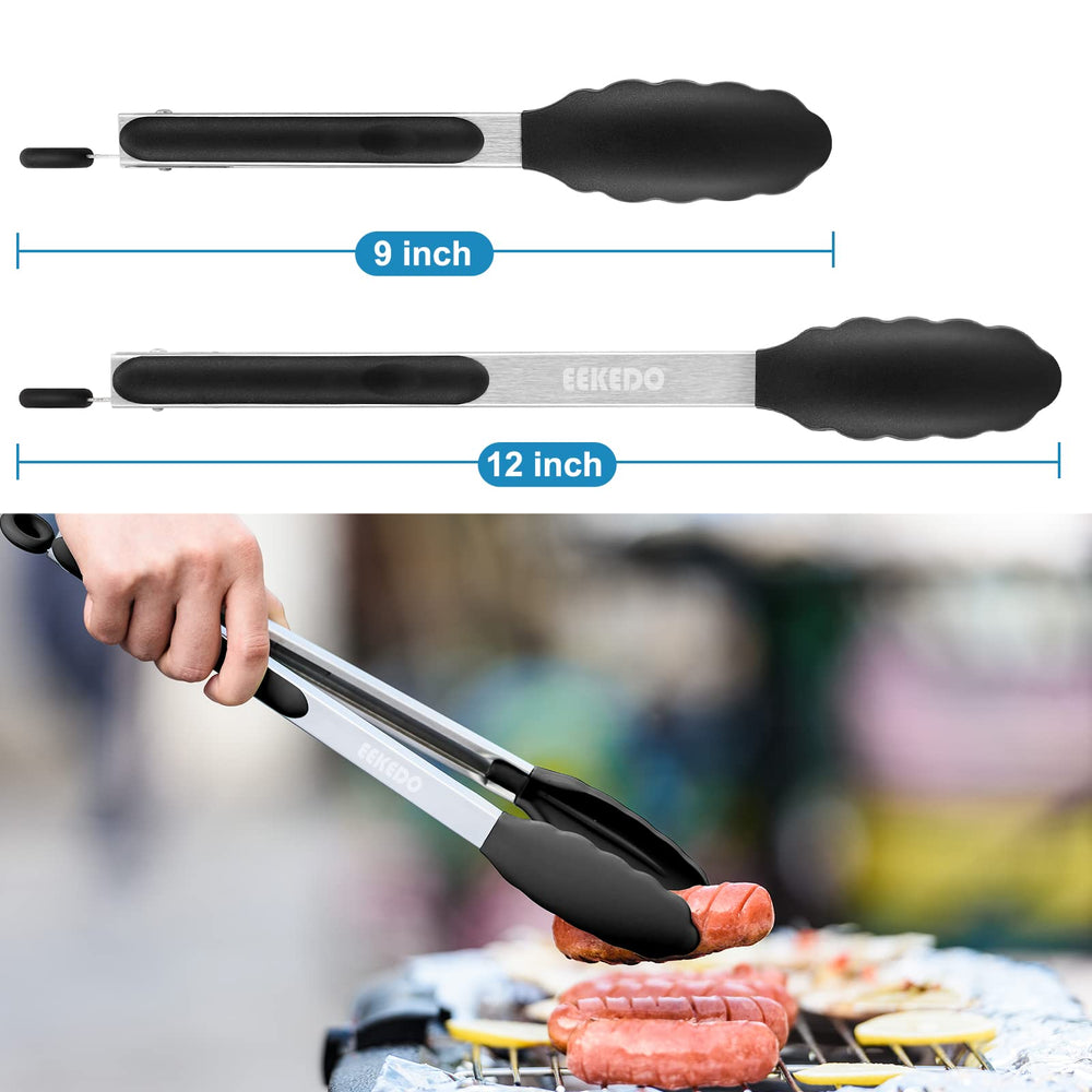 Close-up of EEKEDO silicone tip tongs