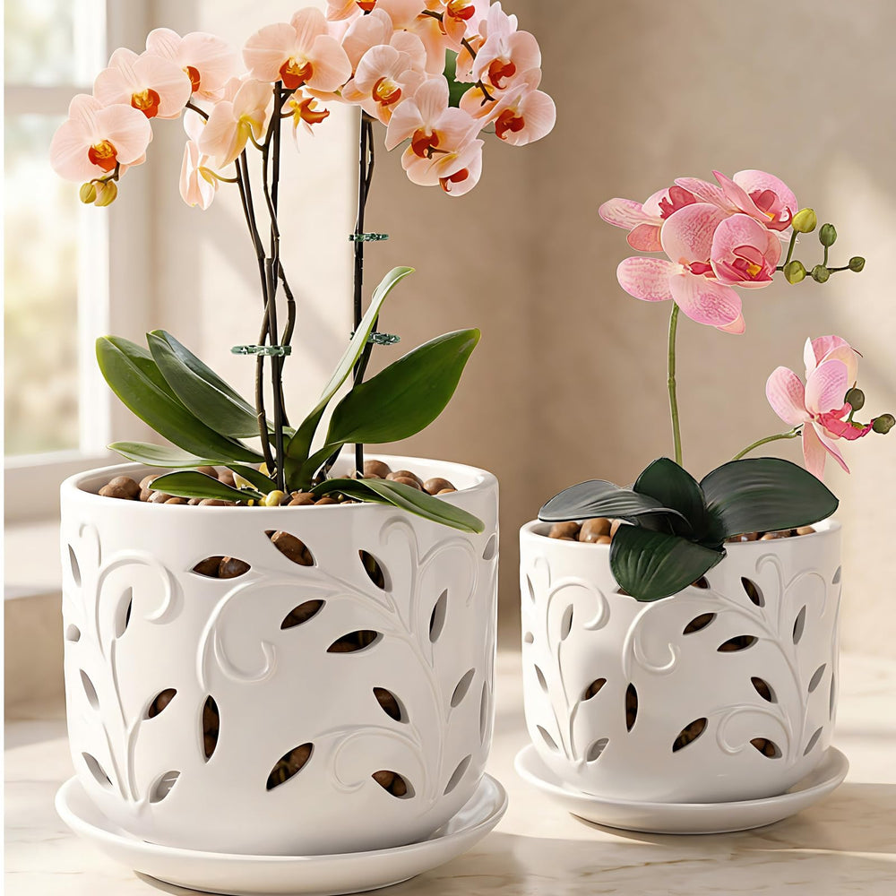 Close-up of EFISPSS ceramic pot drainage holes