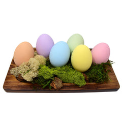 Close-up of Eggcetera pastel ceramic nest eggs