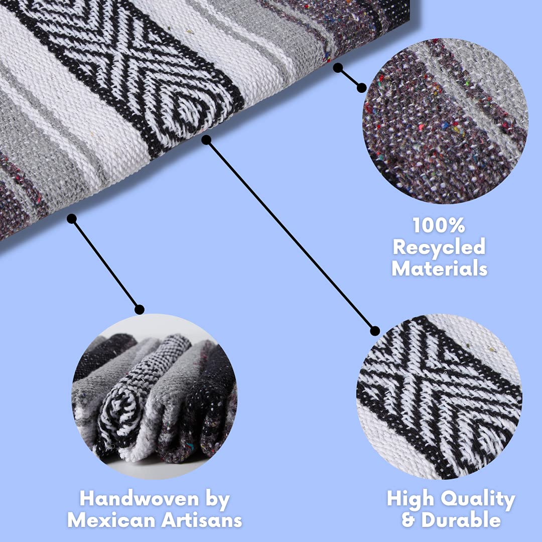Close-up of El Paso Designs Mexican Yoga Blanket tassels