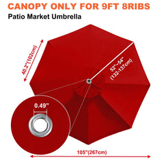 Close-up of EliteShade 9FT umbrella canopy fabric texture
