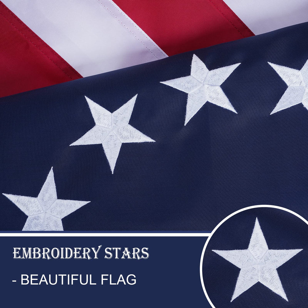 Close-up of embroidered stars on Bradford Betsy Ross Flag