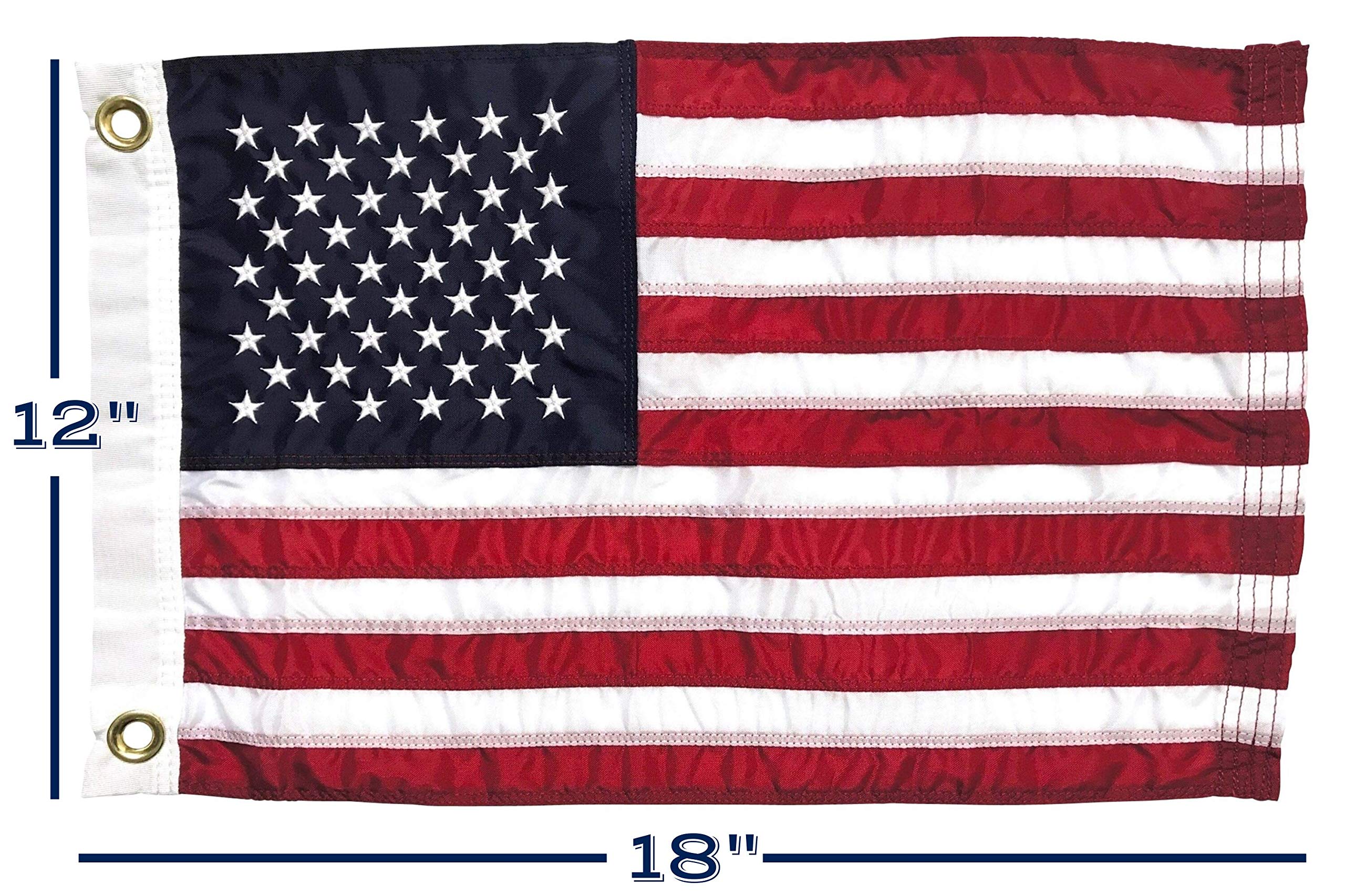 Close-up of embroidered stars on Fine Line Flag