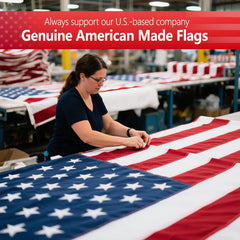 Close-up of embroidered stars on the VIPMEN American Flag