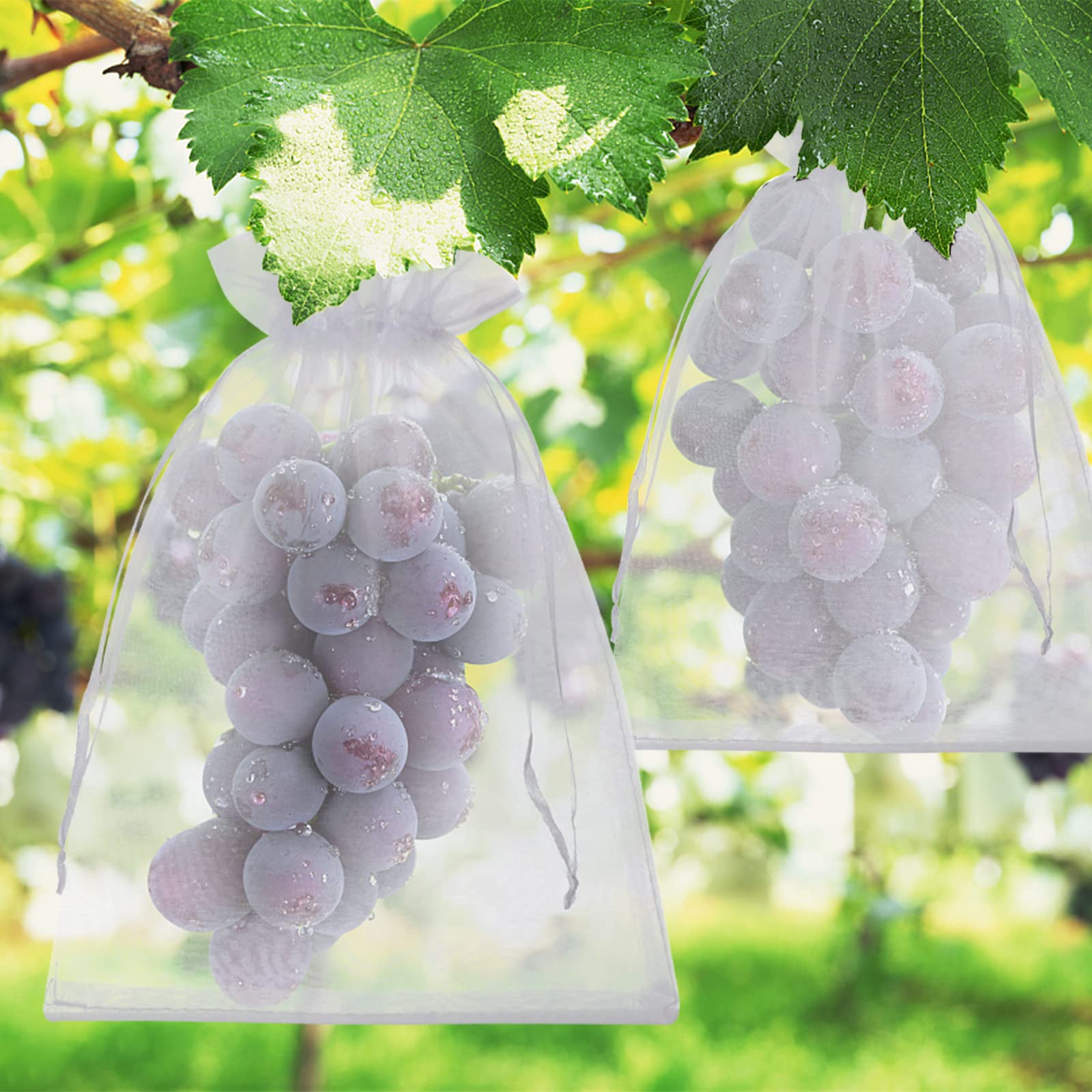 Close-up of ENNIYU drawstring mesh fruit bags