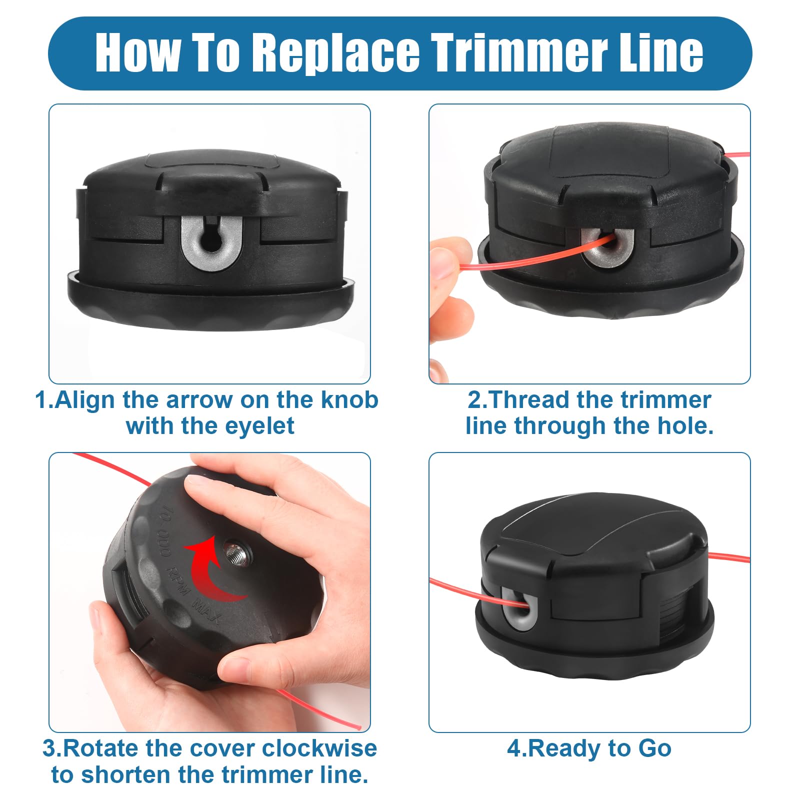Close-up of Envanptaz Trimmer Head features