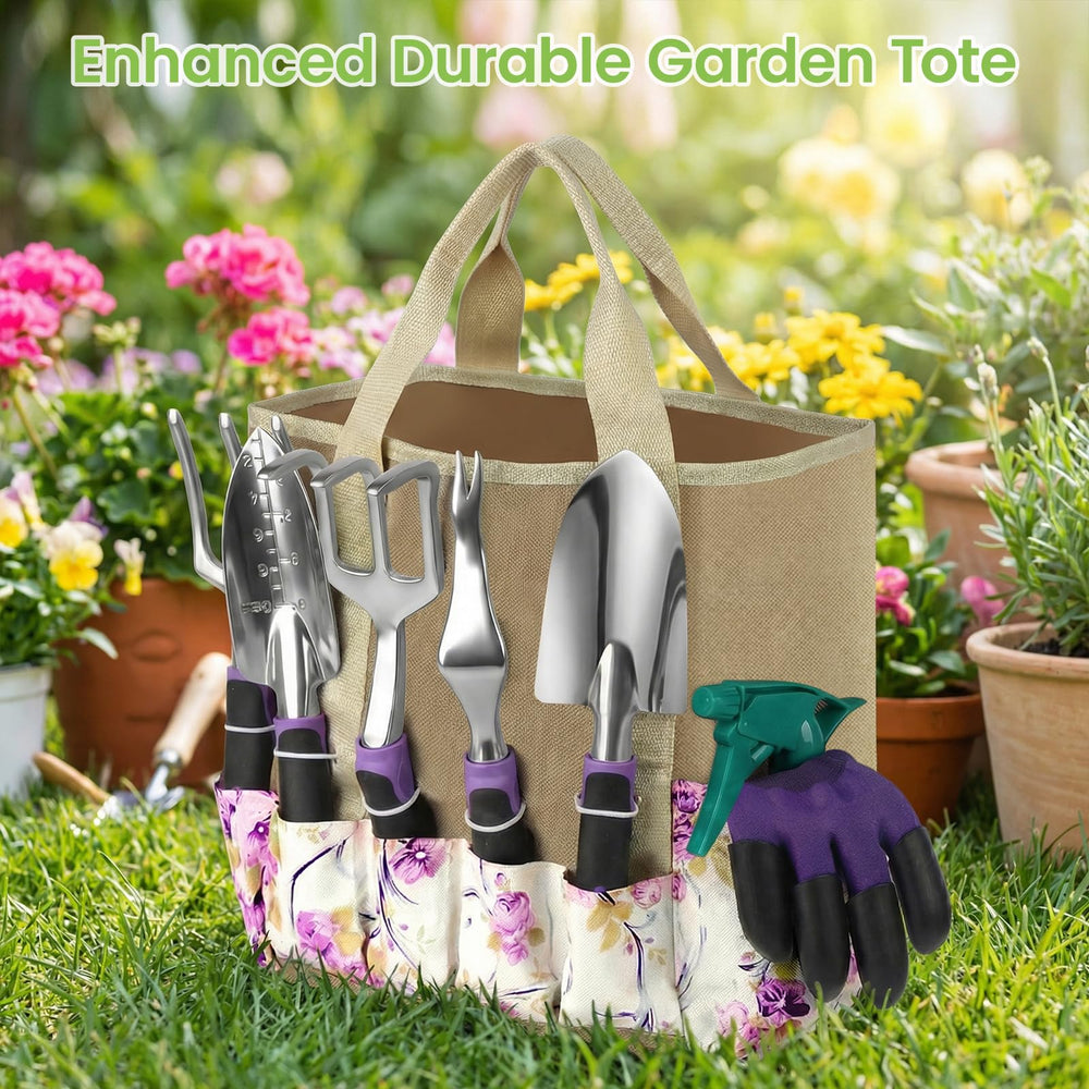 Close-up of ergonomic rubber handle on gardening tools