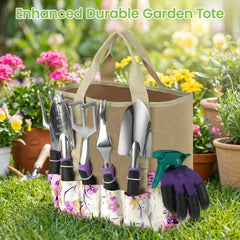 Close-up of ergonomic rubber handle on gardening tools