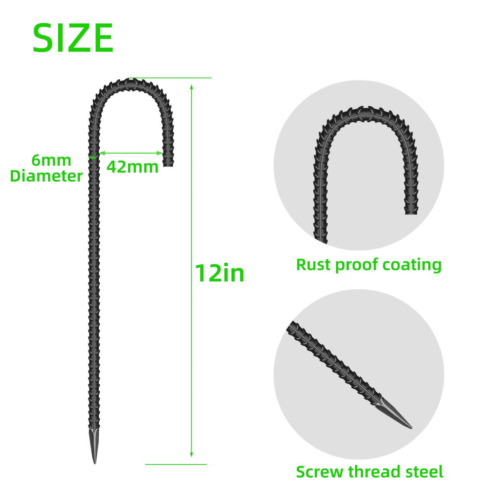 Close-up of ESSFF galvanized steel garden stakes