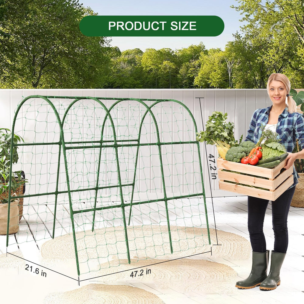 Close-up of Eunice U-Shape Cucumber Trellis showing heavy-duty metal construction