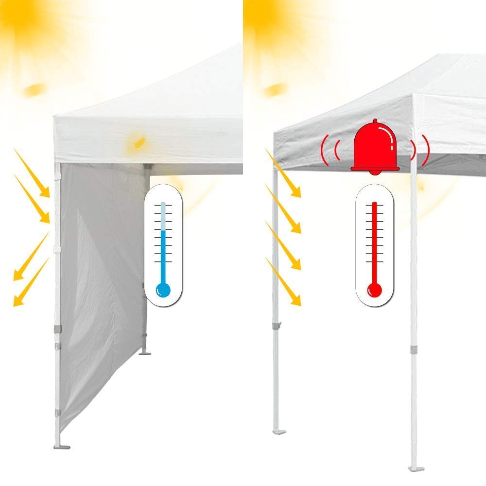 Close-up of Eurmax 10x10 Pop Up Canopy SunWall attachment