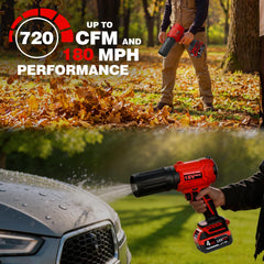 Close-up of EVOIRON Leaf Blower ergonomic handle