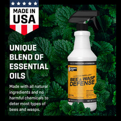 Close-up of Exterminators Choice Bee Spray label and instructions