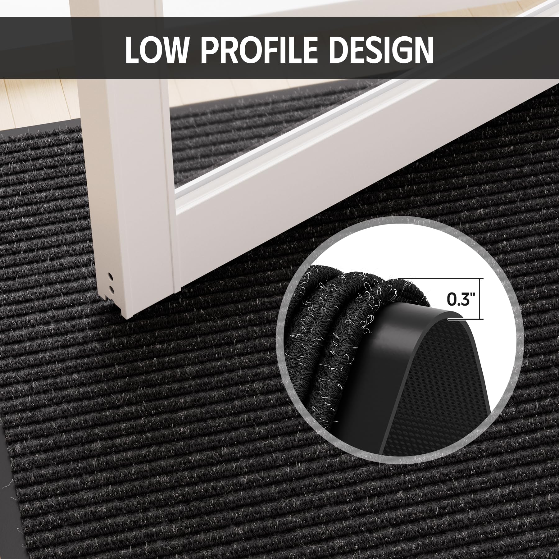 Close-up of EZ2LIVE door mat's polyester fibers